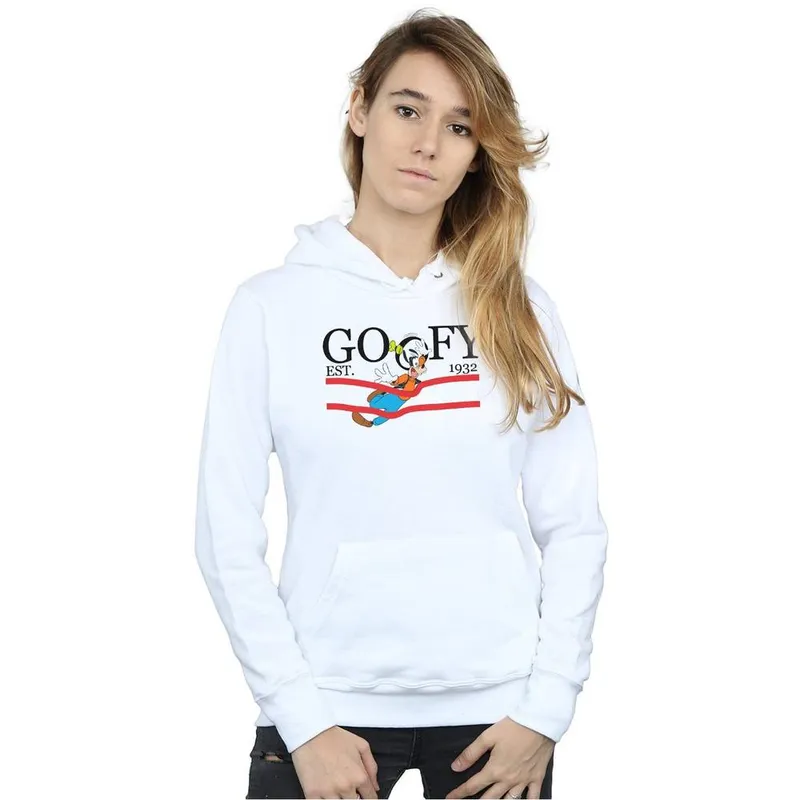 Disney Women's Goofy By Nature Hoodie in White Size: Large White