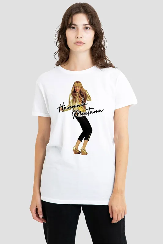 Disney Women's Hannah Montana Pose T-Shirt, White Size: 2XL White 2XL
