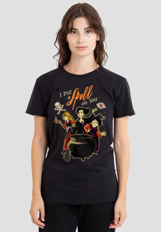 Disney Women's Hocus Pocus Witches Spell T-Shirt, Black Size: 2XL - Black
