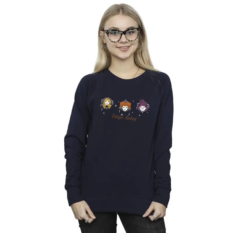 Disney Women's Hocus Pocus Witchful Thinking Sweatshirt in Navy Size: XL - Navy