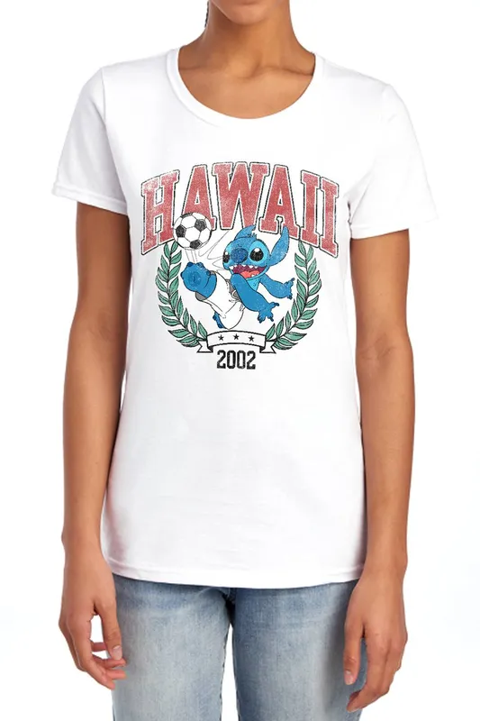 Disney Women's Lilo & Stitch Stitch Ball Tee, White Size: XL White XL