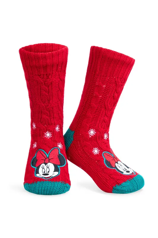 Disney Women's Minnie Fluffy Socks in Red Red One Size