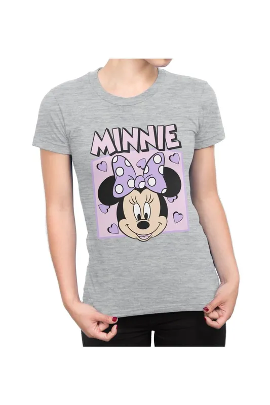 Disney Women's Minnie Mouse T-Shirt in Grey Size: XS - Grey - Size: XS