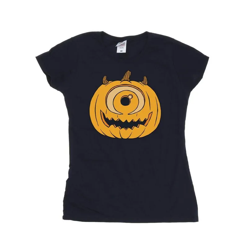 Disney Women's Pumpkin Cotton Halloween T-Shirt in Navy Size: XL - Navy - Size: XL