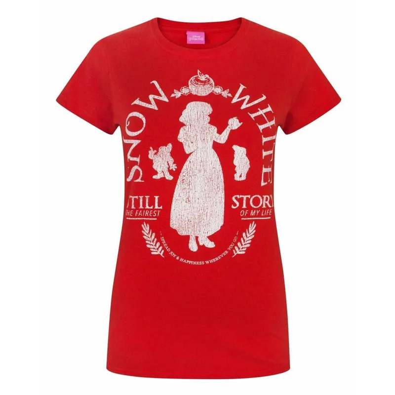 Disney Women's Short Sleeved T-Shirt Red Official Merch Size: 2XL Red 2XL