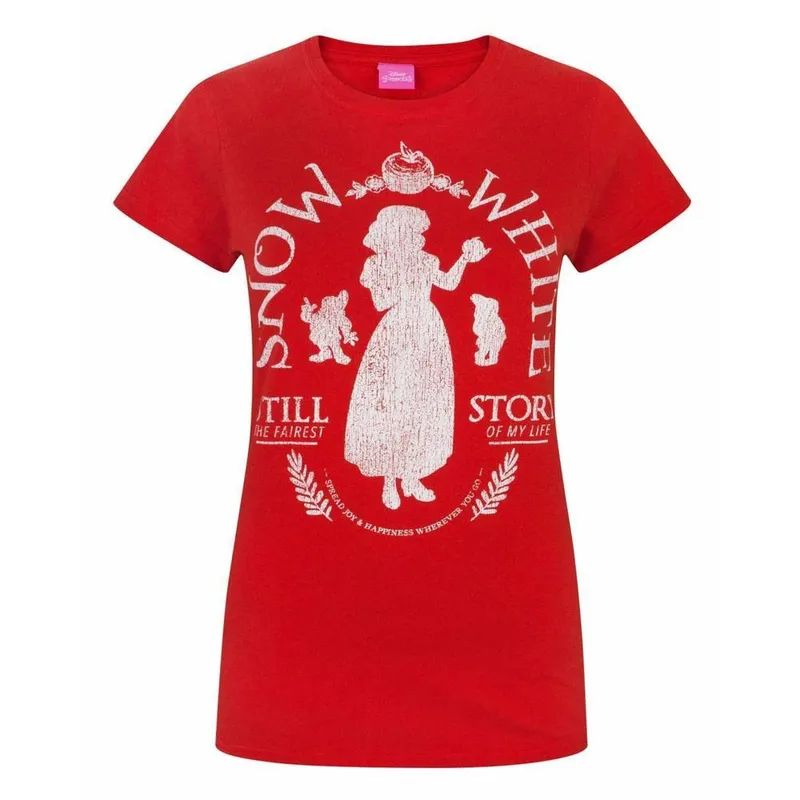 Disney Women's Short Sleeved T-Shirt Red Official Merch Size: XL - Red