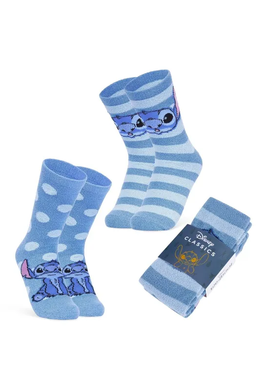 Disney Women's Stitch Fluffy Socks in Blue - Blue - Size: One Size