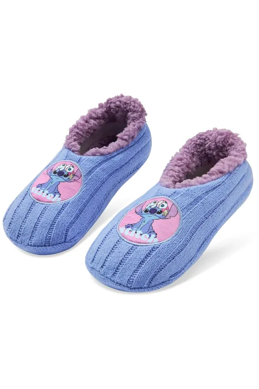 Disney Women's Stitch Slipper Socks in Blue - Blue