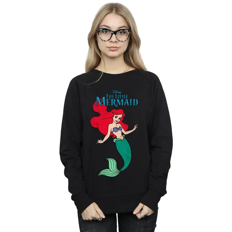 Disney Women's The Little Mermaid Line Ariel Sweatshirt in Black Size: XL Black XL
