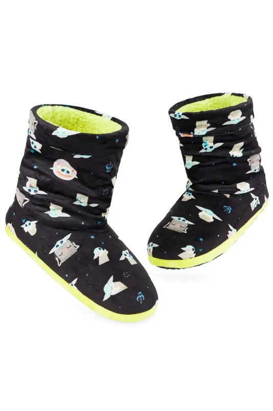 Disney Women's The Mandalorian Baby Yoda Slipper Boots in Black Size: 6 - Black