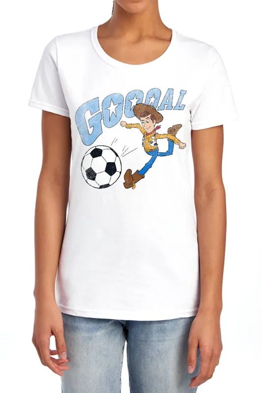 Disney Women's Toy Story Woody Goal Tee, White Size: 2XL White 2XL