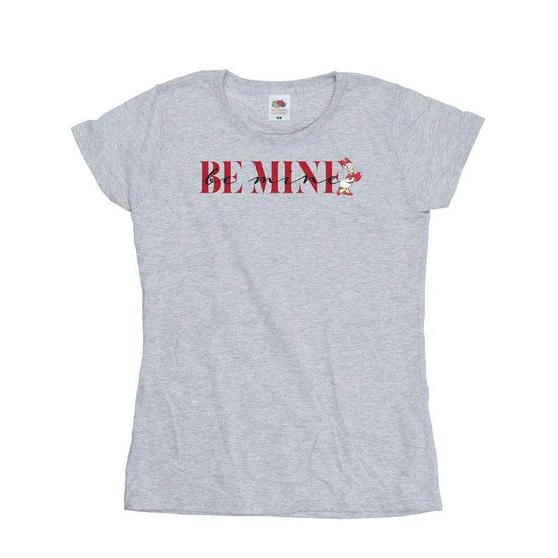 Disney Women's Valentine Be Mine Daisy Duck T-Shirt in Grey Size: Large - Grey