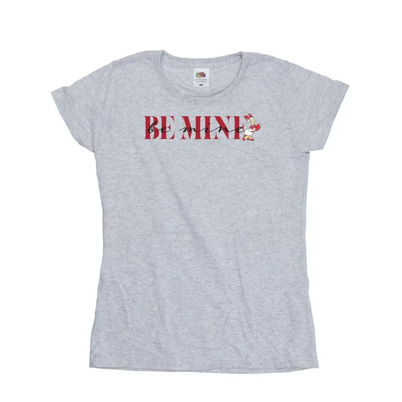 Disney Women's Valentine Be Mine Daisy Duck T-Shirt in Grey Size: XL Grey