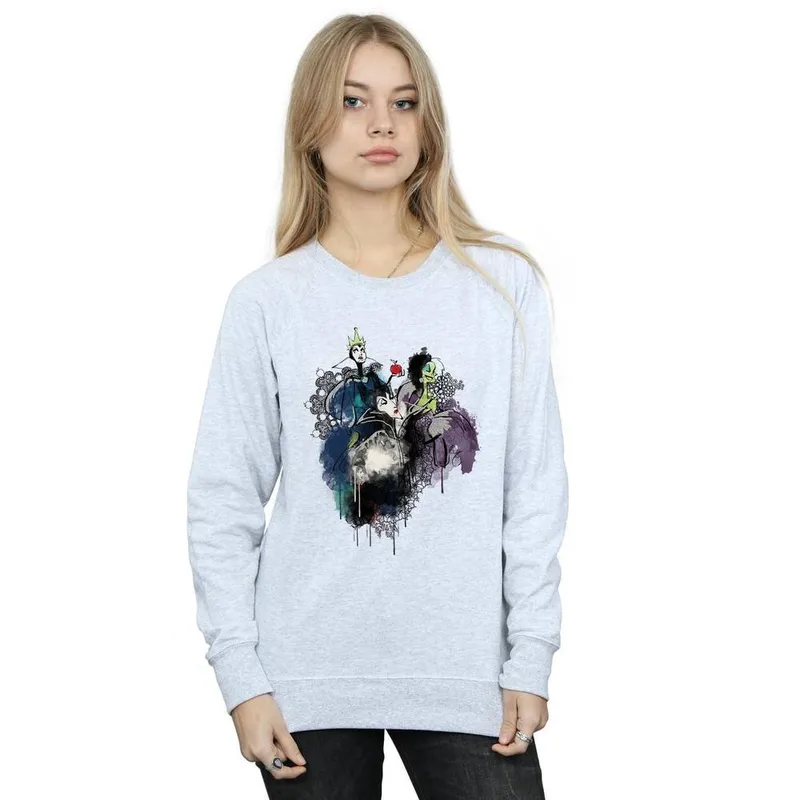 Disney Women's Villains Sweatshirt in Grey Size: Small Grey