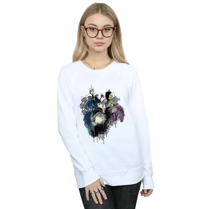 Disney Women's Villains Sweatshirt in White Size: Large - White