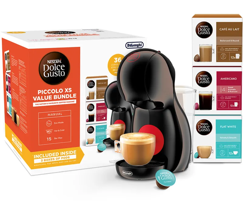 Dolce Gusto by DeLonghi Piccolo XS Bundle Coffee Machine - Black