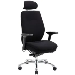 Domino Black Fabric With Arms & Headrest