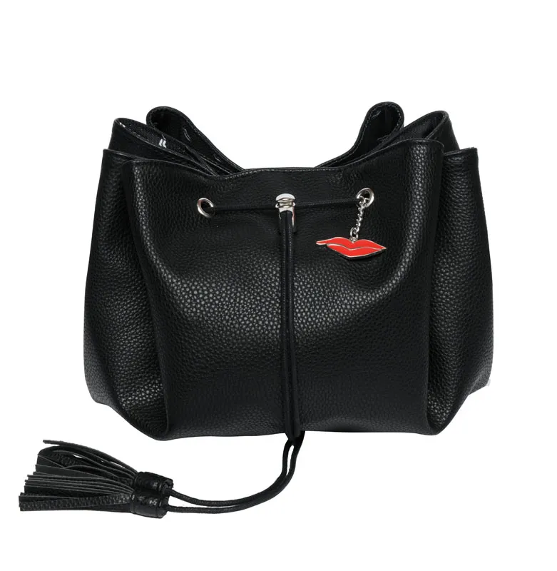 Donna May London Lay Flat Faux Leather Black Makeup Bag