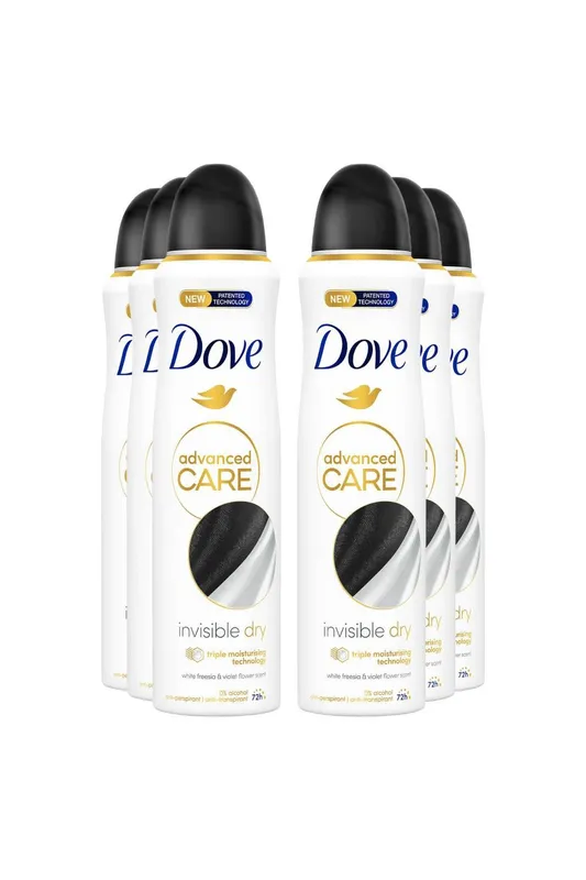 Dove 'Antiperspirant' Advanced Care 72H Deodorant , 6x 150ml in White - White - Size: One Size