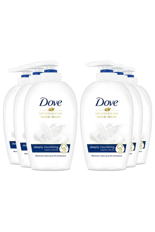 Dove Moisturising 'Hand Wash', Deeply Nourishing, 6x250ml in White - White