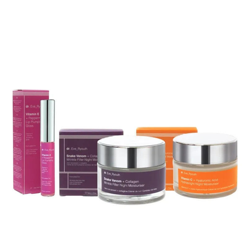 dr. Eve Ryouth Women's 3pc Pro-Night Treatment Duo & Lip Plumping Treatment Set female