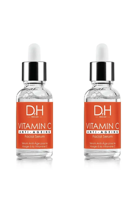 Dr H Women's Anti-Ageing Vitamin C Facial Serum 30ml x 2 Duo Set in White White female