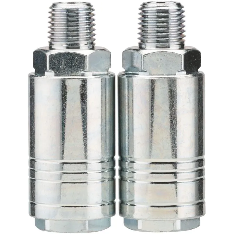 Draper 70863 1/4" Male Quick Coupling (Pack of 2) - 70863