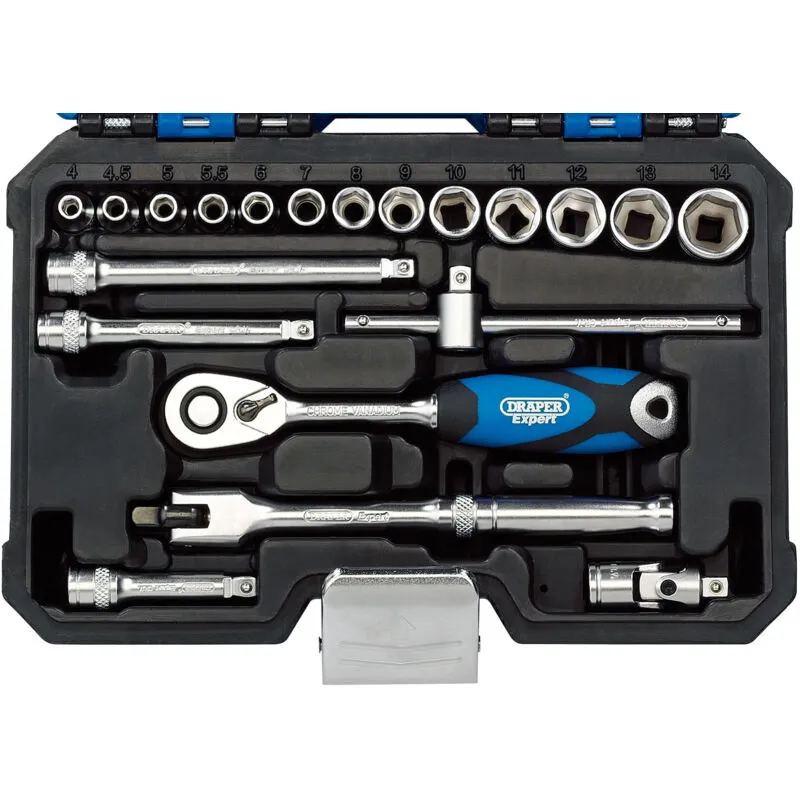Draper 20 Piece 1/4" Drive Hex Socket Set Metric 1/4"