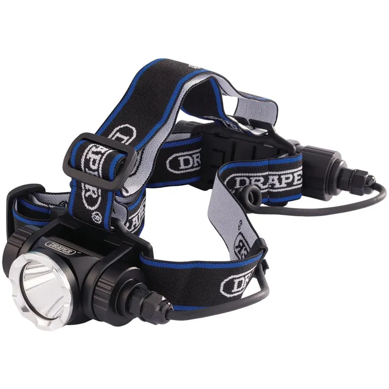 Draper 10W Rechargeable LED Head Torch Black