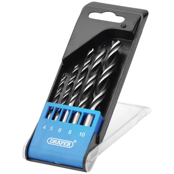 Draper 9 Piece Brad Point Wood Drill Bit Set