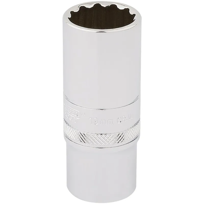 Draper 3/8" Drive Polished Finish Hi-Torq Deep Bi Hexagon Socket Metric 3/8" 19mm