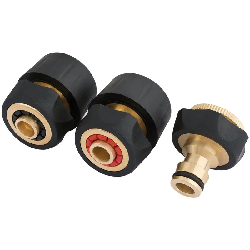 Draper 24529 Brass and Rubber Hose Connector Set (3 Piece)