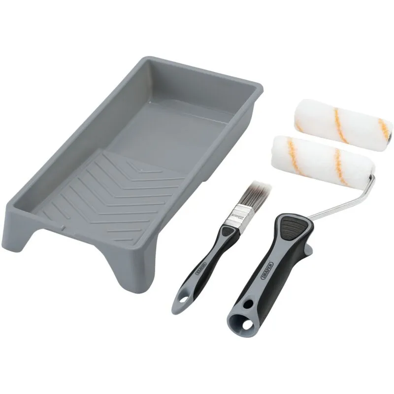 Draper 20796 Medium Pile Polyester Paint Roller & Brush Set with S...