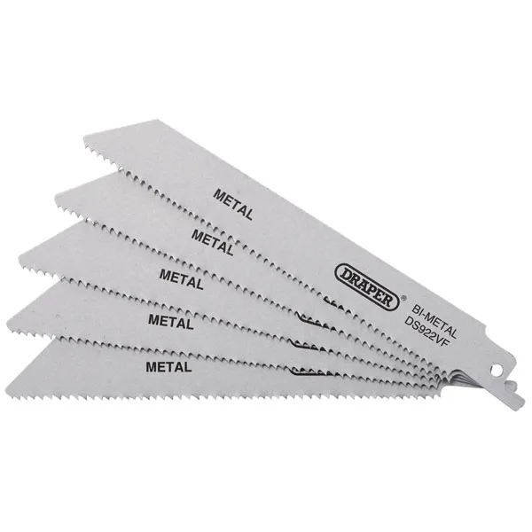 Draper 43459 Bi-metal Reciprocating Saw Blades-Metal 150mm 14tpi 5Pc