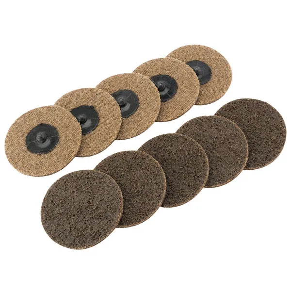 Ten 50mm Polycarbide Abrasive Pads (Fine) (75622) - Draper