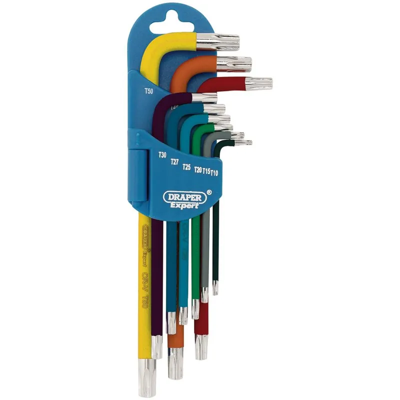 Draper L Colour Tx Star Key Set 9Pc - 66143