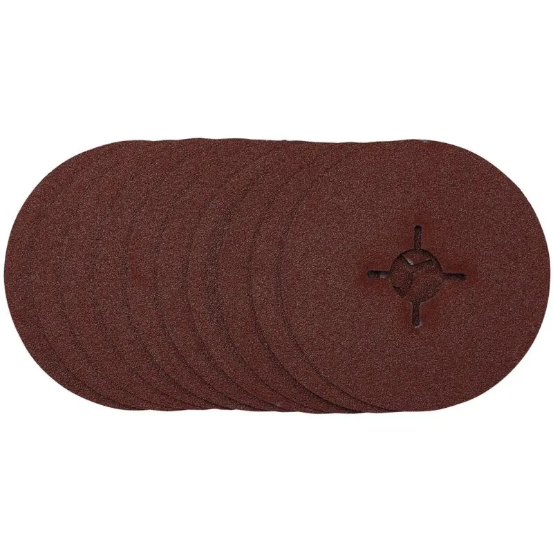 Draper Fibre Sanding Discs, 115mm, 60 Grit, (Pack of 10) (68493)