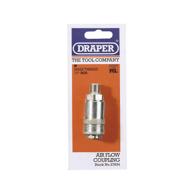Draper - 1/4' Male Thread pcl Tapered Airflow Coupling (37834)