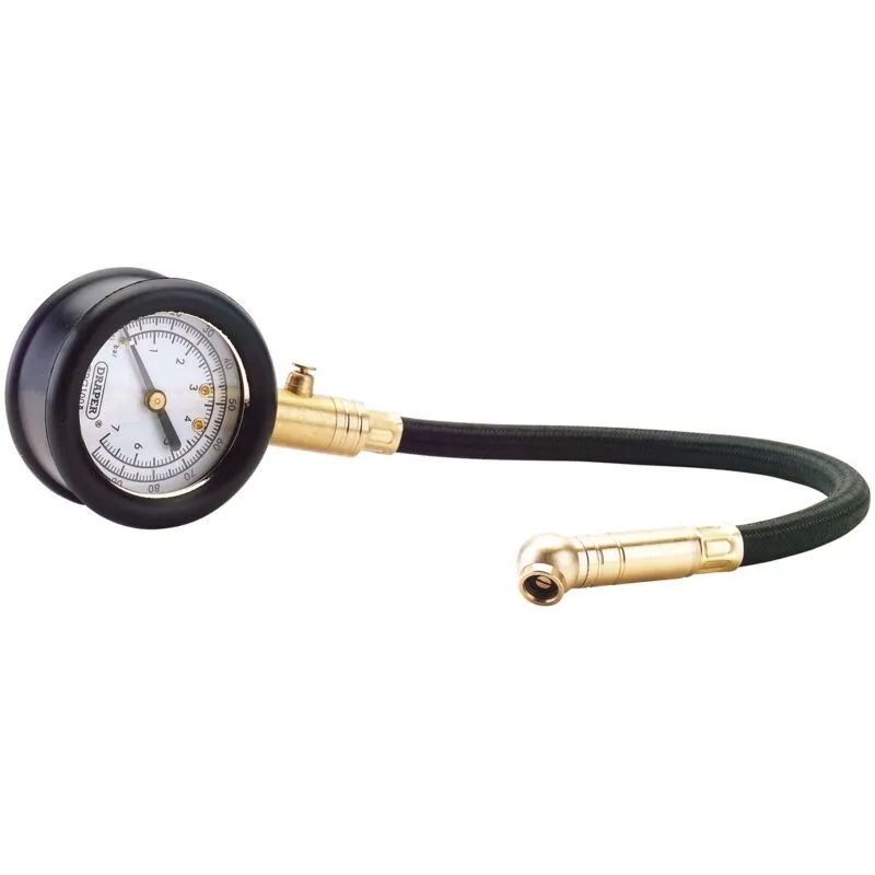 Draper Tyre Pressure Gauge with Flexible Hose (69924)