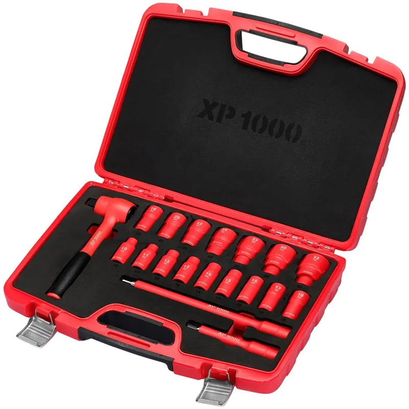 Draper 17671 XP1000 Vde Metric Socket Set, 1/2"" Sq. Dr. (19 Piece)