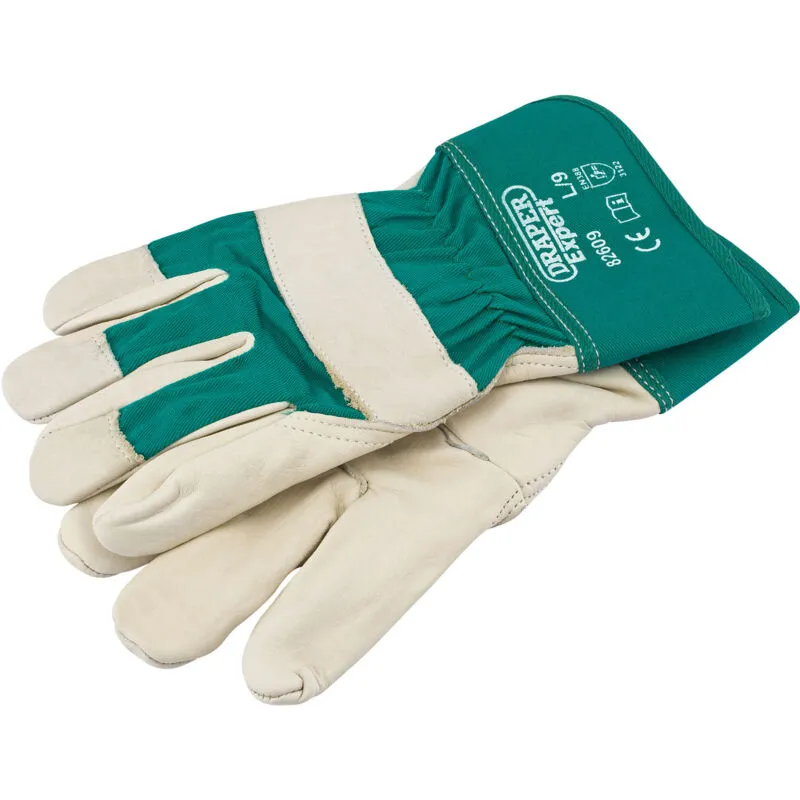 Premium Leather Gardening Gloves - l (82609) - Draper