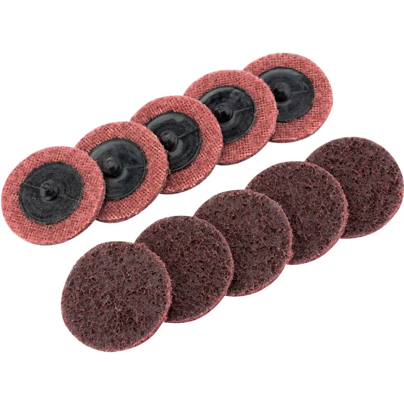 Ten 50mm Polycarbide Abrasive Pads (Medium) (75623) - Draper