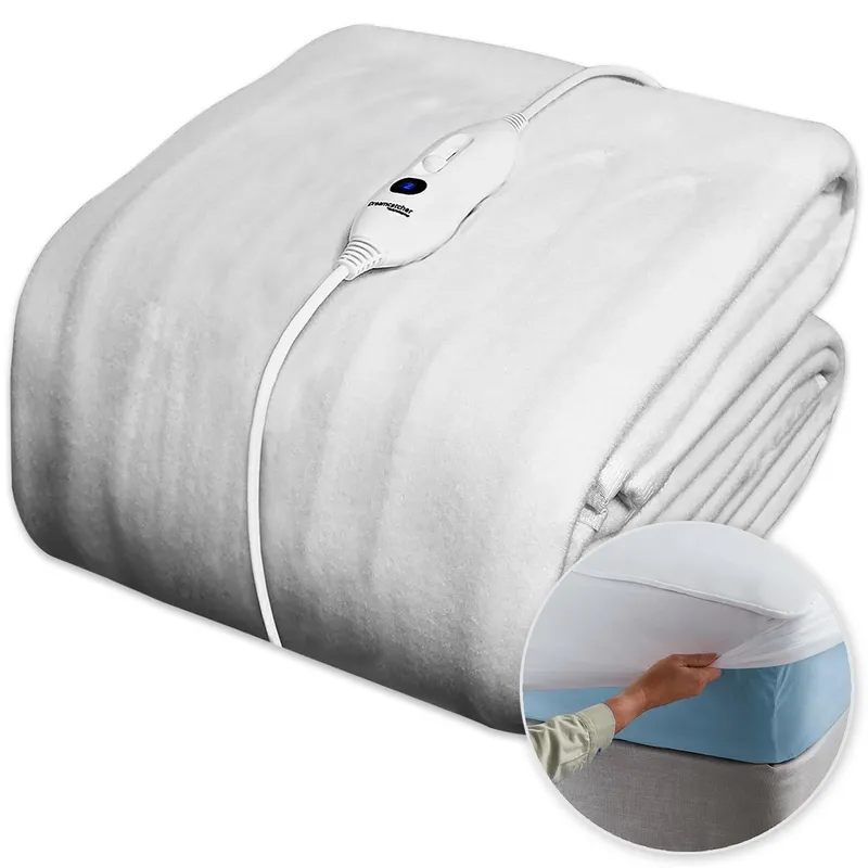 Dreamcatcher Luxury Polyester Electric Blanket Heated Fully Fitted Under Blanket 3 Heat Settings - Single/Double/King/Super King Size: Single White Single