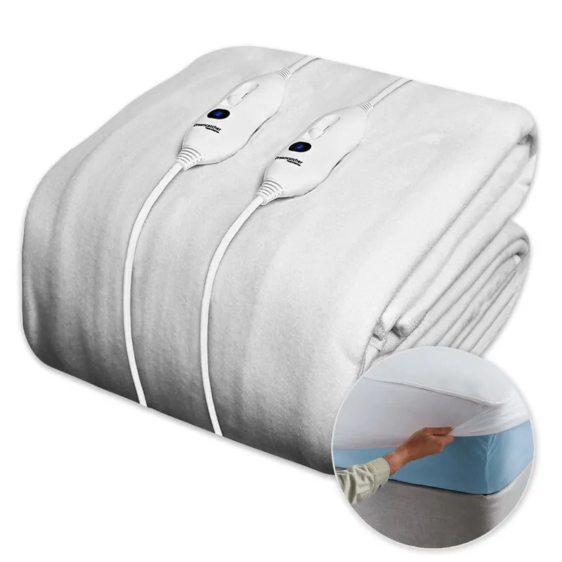 Dreamcatcher Luxury Polyester Electric Blanket Heated Fully Fitted Under Blanket 3 Heat Settings - Single/Double/King/Super King Size: Super King White Super King