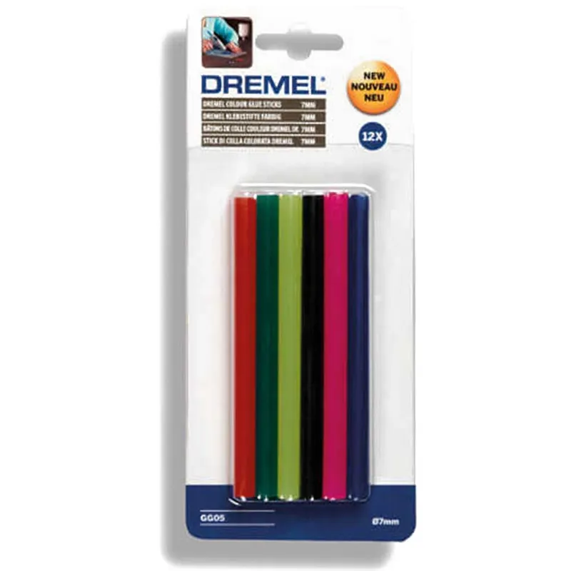 Dremel 2615GG05JA GG05 Hot Melt Glue Sticks 7mm 100mm Multicolour ...