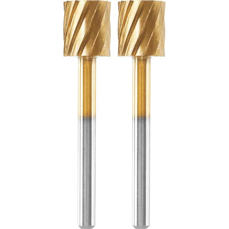 Dremel 26150115DM Max High-Speed Miller, 2.4mm Shank, 2pcs, Tin Coated