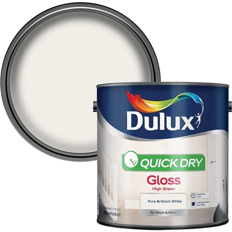 Dulux Quick Dry Gloss, Pure Brilliant White 2.5L