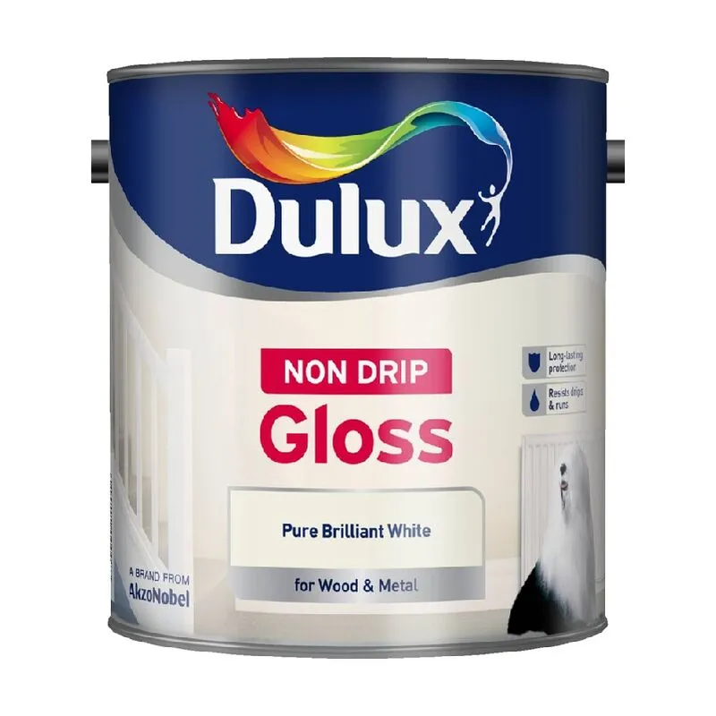 Dulux Non Drip Gloss, Pure Brilliant White 2.5L