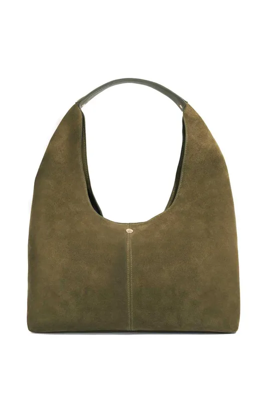 Dune London Women's 'Delighting' Suede Shoulder Bag in Green - Green - Size: One Size