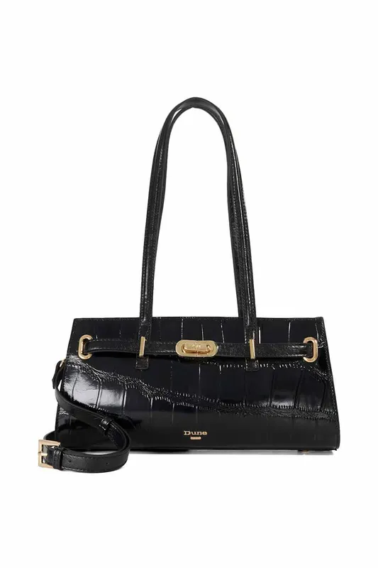 Dune London Women's 'Depend' Leather Tote Bag in Black - Black